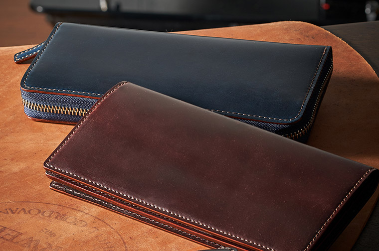 即日発送いたします「歳末セール」HORWEEN シェルコードバン　ハーフウォレット