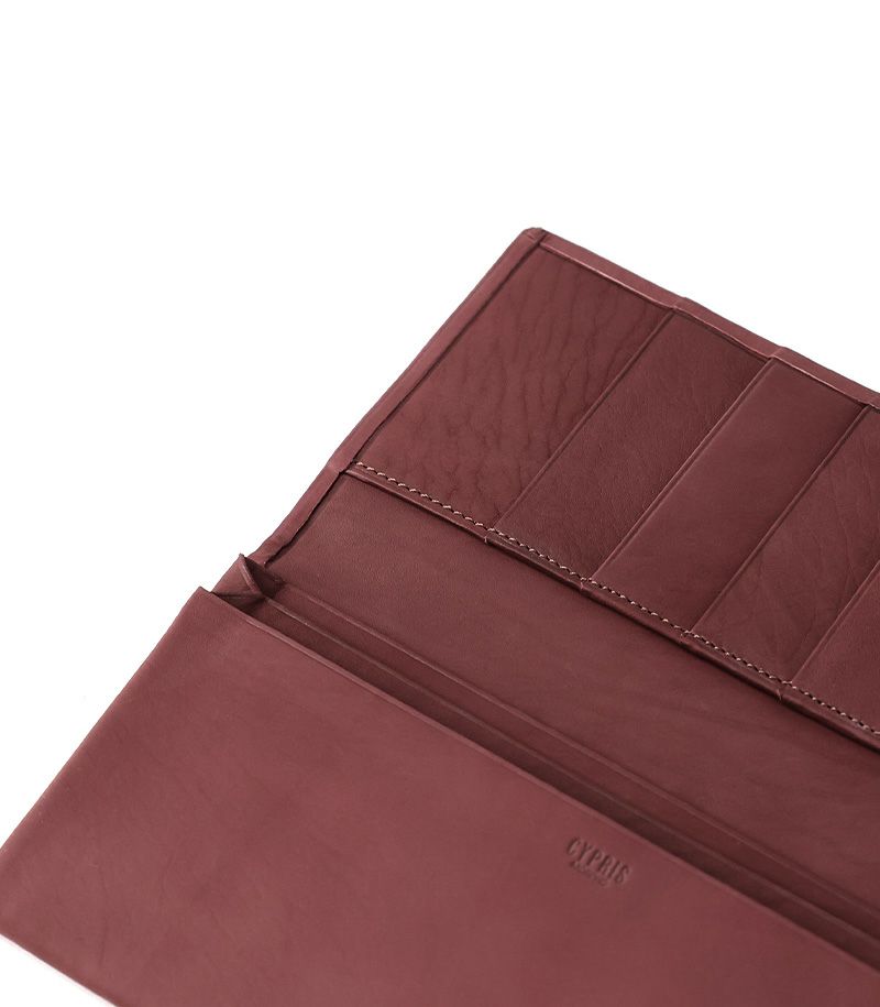 風琴マチ長財布｜レーニアカーフ｜ワイン
