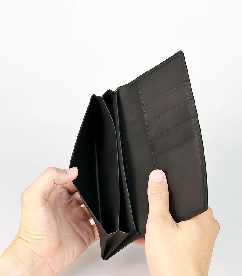 風琴マチ長財布｜レーニアカーフ｜ネイビー