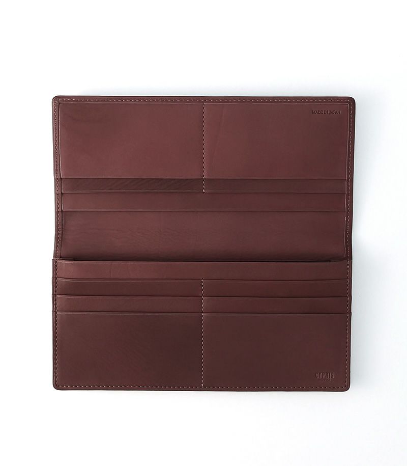 ファスナー付通しマチ長財布｜レーニアカーフ ｜ブラック