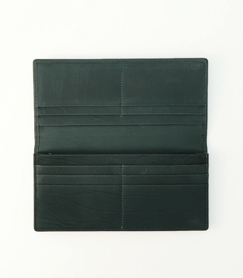 ファスナー付通しマチ長財布｜レーニアカーフ ｜ワイン