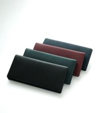 ファスナー付通しマチ長財布｜レーニアカーフ ｜グリーン