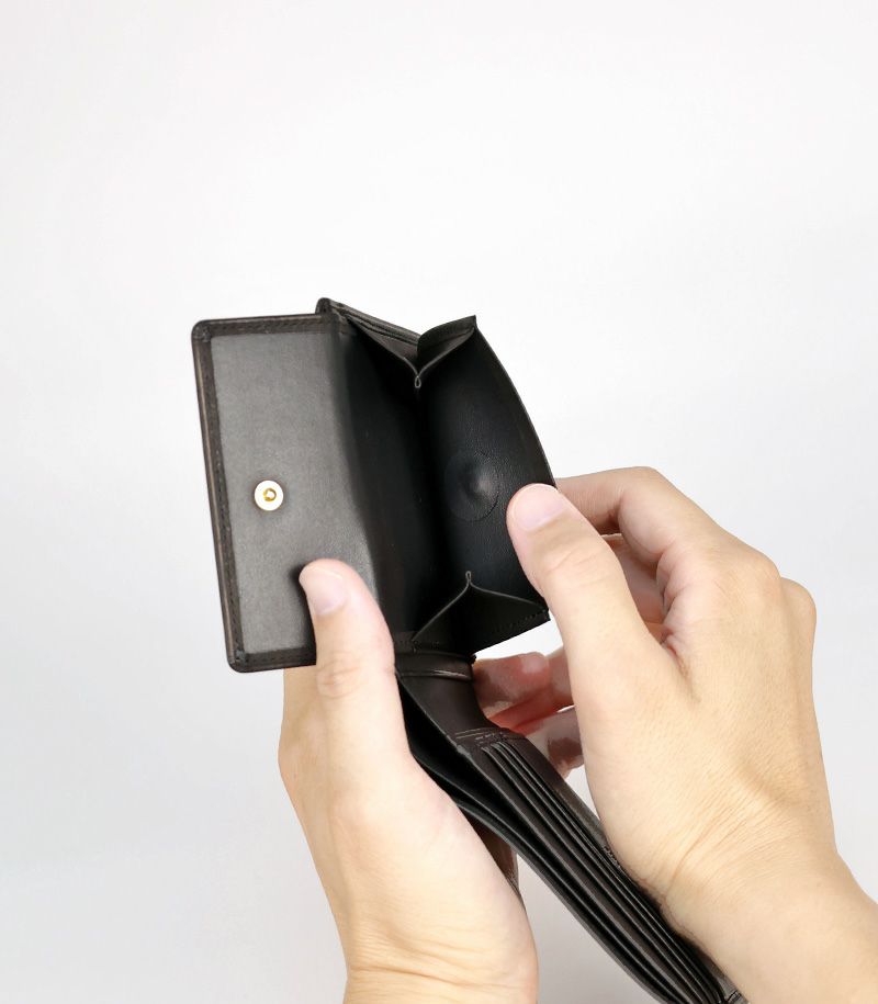 小銭入れ付き札入れ｜レーニアカーフ ｜ネイビー