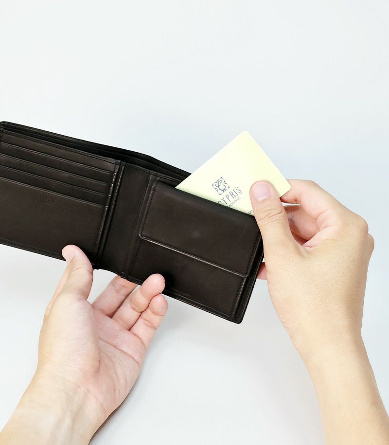 小銭入れ付き札入れ｜レーニアカーフ ｜ネイビー