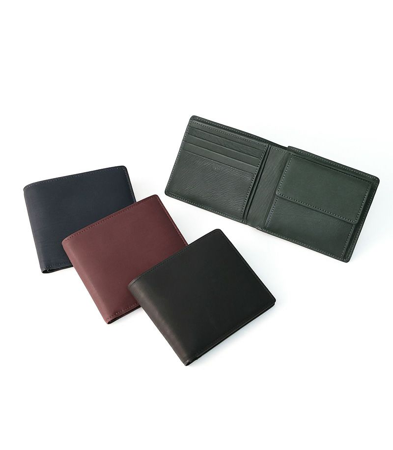 小銭入れ付き札入れ｜レーニアカーフ ｜ネイビー