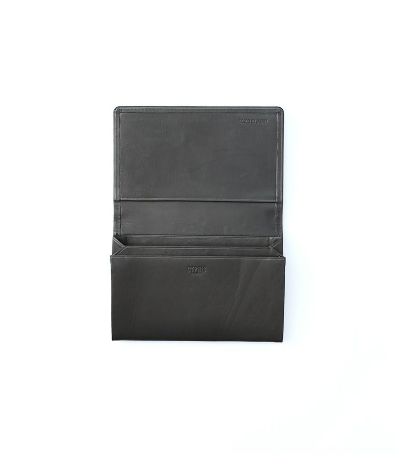 風琴マチ名刺入れ｜レーニアカーフ ｜ブラック