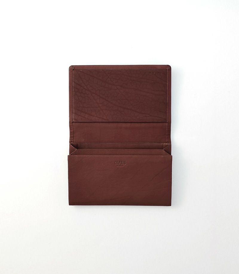 風琴マチ名刺入れ｜レーニアカーフ ｜チャ