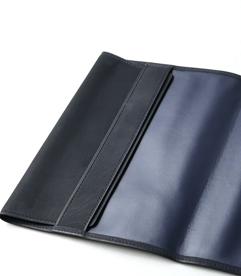 ブックカバー（文庫本サイズ）｜レーニアカーフ ｜ネイビー