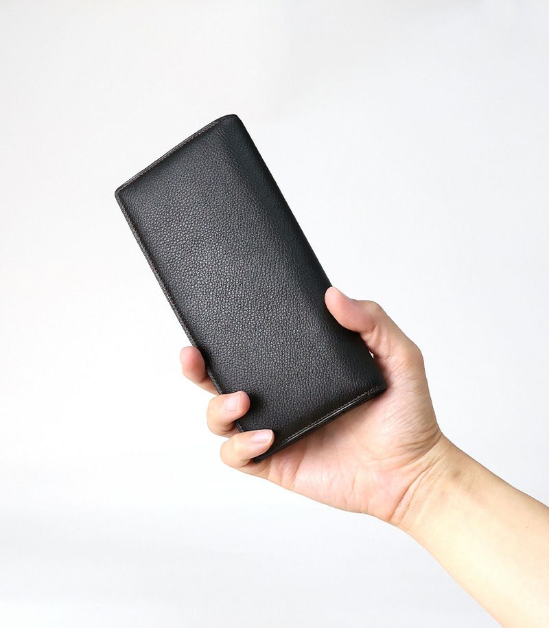 ファスナー付ササマチ長財布｜シルキーキップ ｜グリーン