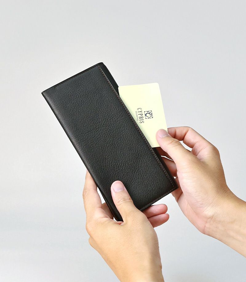 ファスナー付ササマチ長財布｜シルキーキップ ｜グリーン