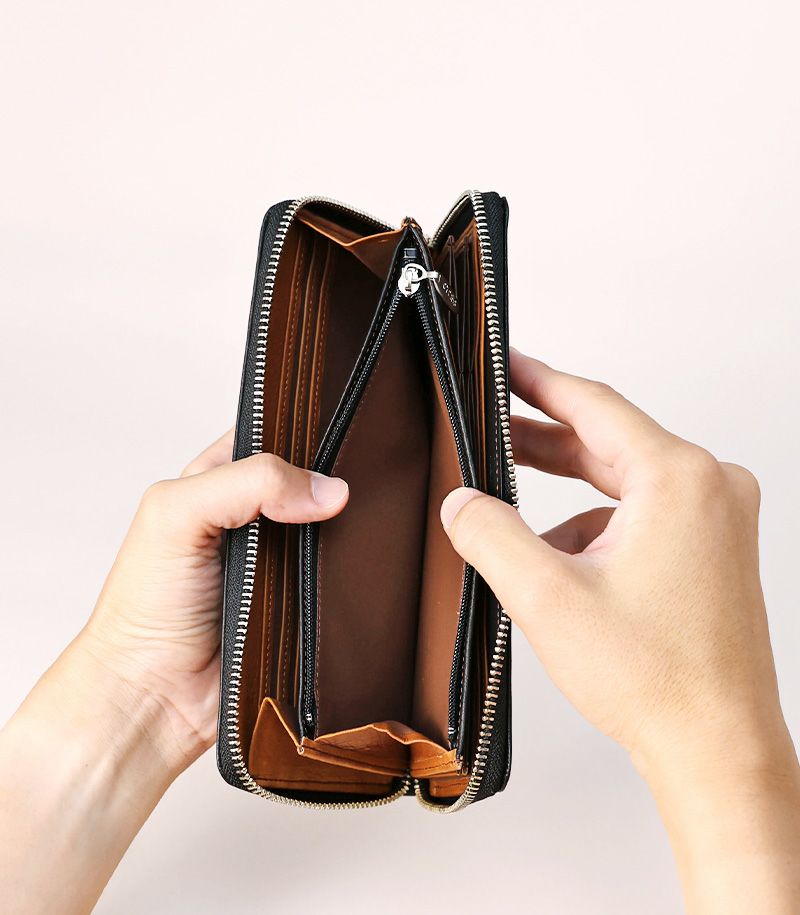 ラウンドファスナーハニーセル長財布｜シルキーキップ 