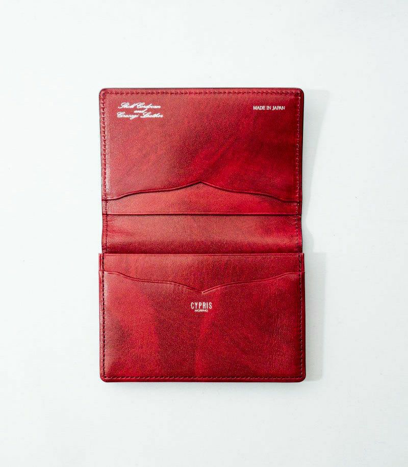 通しマチ名刺入れ｜コードバン＆シラサギレザー |革製品CYPRIS 