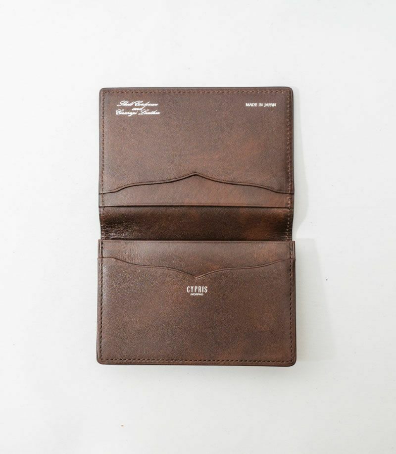 通しマチ名刺入れ｜コードバン＆シラサギレザー |革製品CYPRIS  
