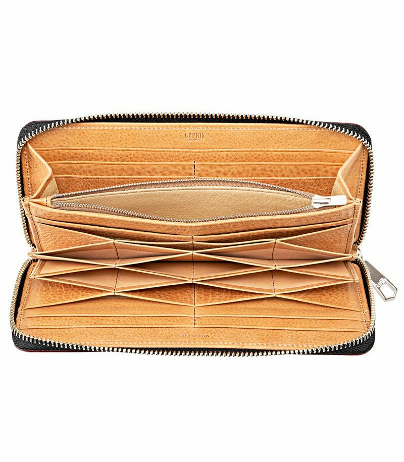 ハニーセル長財布(ラウンドファスナー束入)｜オイルシェルコードバン＆ヴァケッタレザー