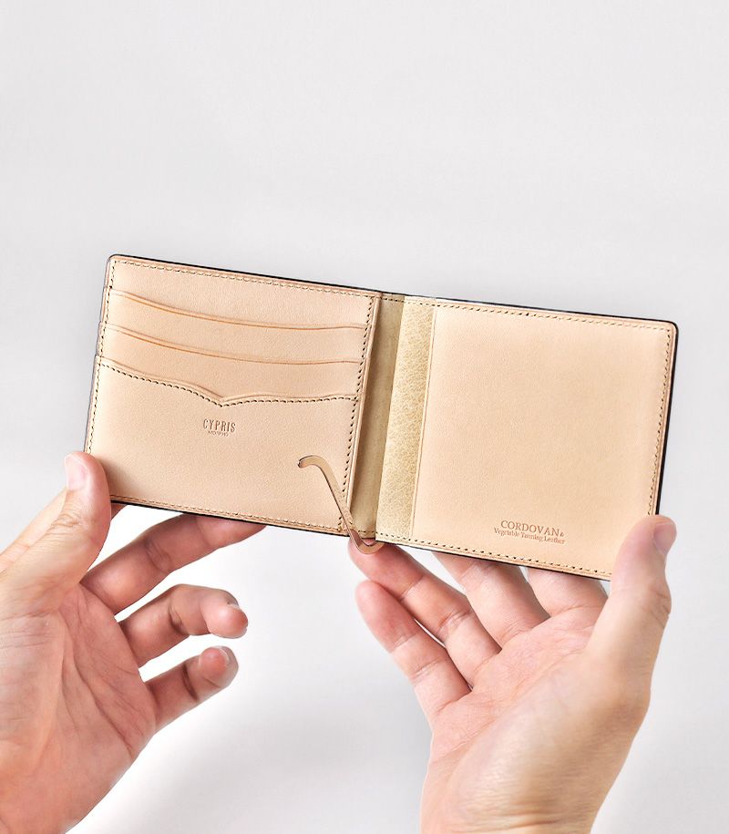 札ばさみ/マネークリップ（コードバン）