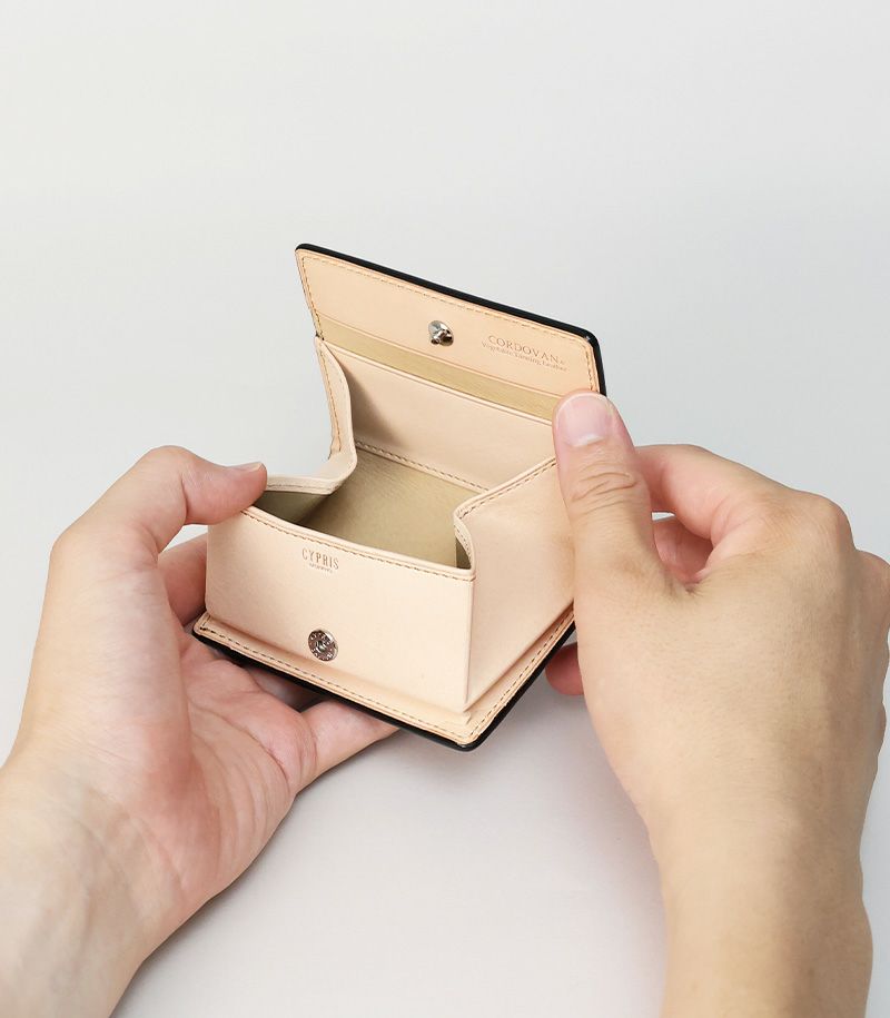 小銭入れ(ＢＯＸ型)｜コードバン＆ベジタブルタンニンレザー
