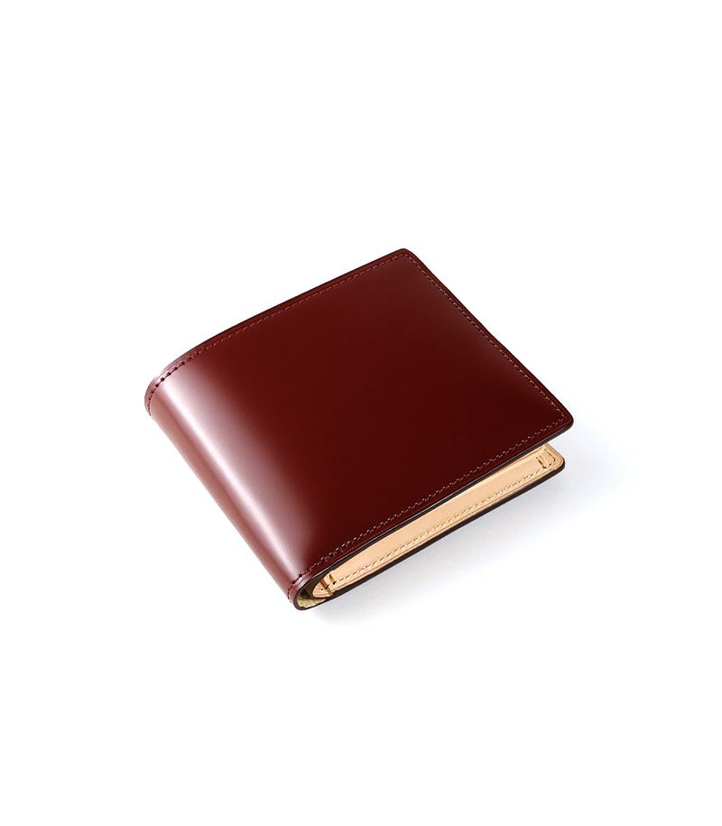 二つ折り財布(ベロ・小銭入れ付き札入)｜コードバン＆ベジタブルタンニンレザー