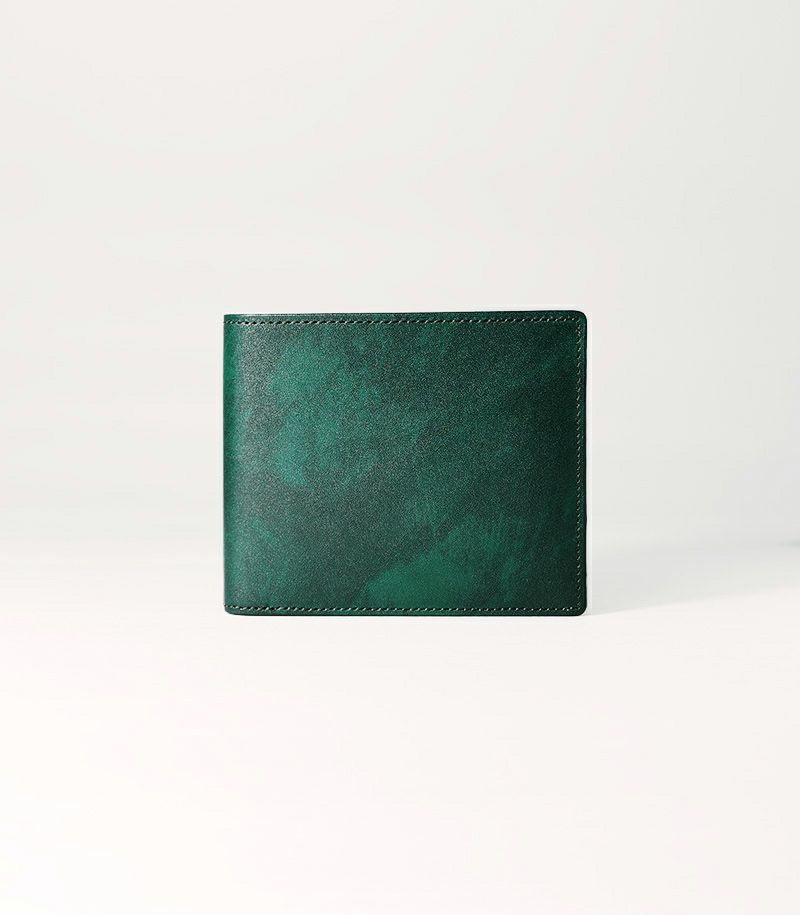 二つ折り財布(ＢＯＸ小銭入れ付き札入)｜シラサギレザー 