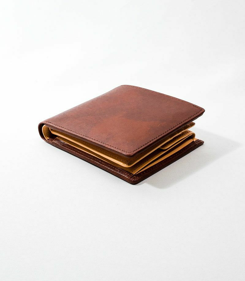 二つ折り財布(ベロ・小銭入れ付き札入)|シラサギレザー