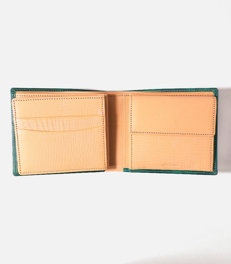 二つ折り財布(ベロ・小銭入れ付き札入)｜シラサギレザー 