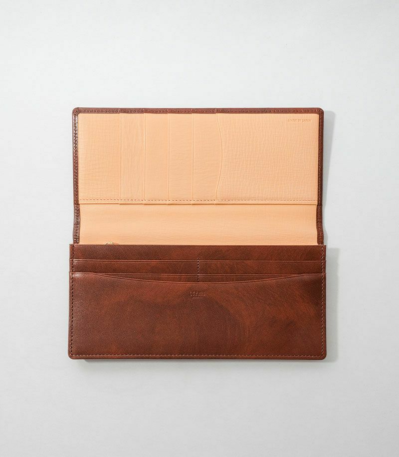 ファスナー付通しマチ長財布｜シラサギレザー |革製品CYPRIS（キプリス  