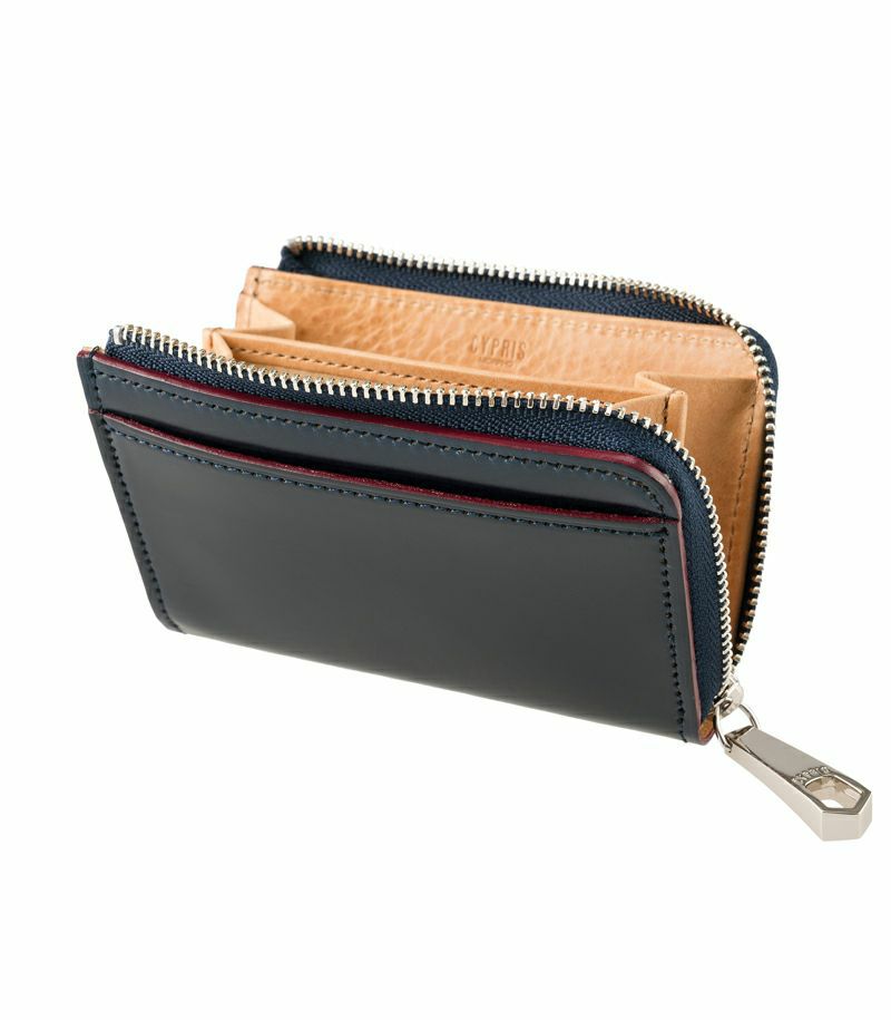 Ｌ字ファスナー小銭入れ｜オイルシェルコードバン＆ヴァケッタレザー