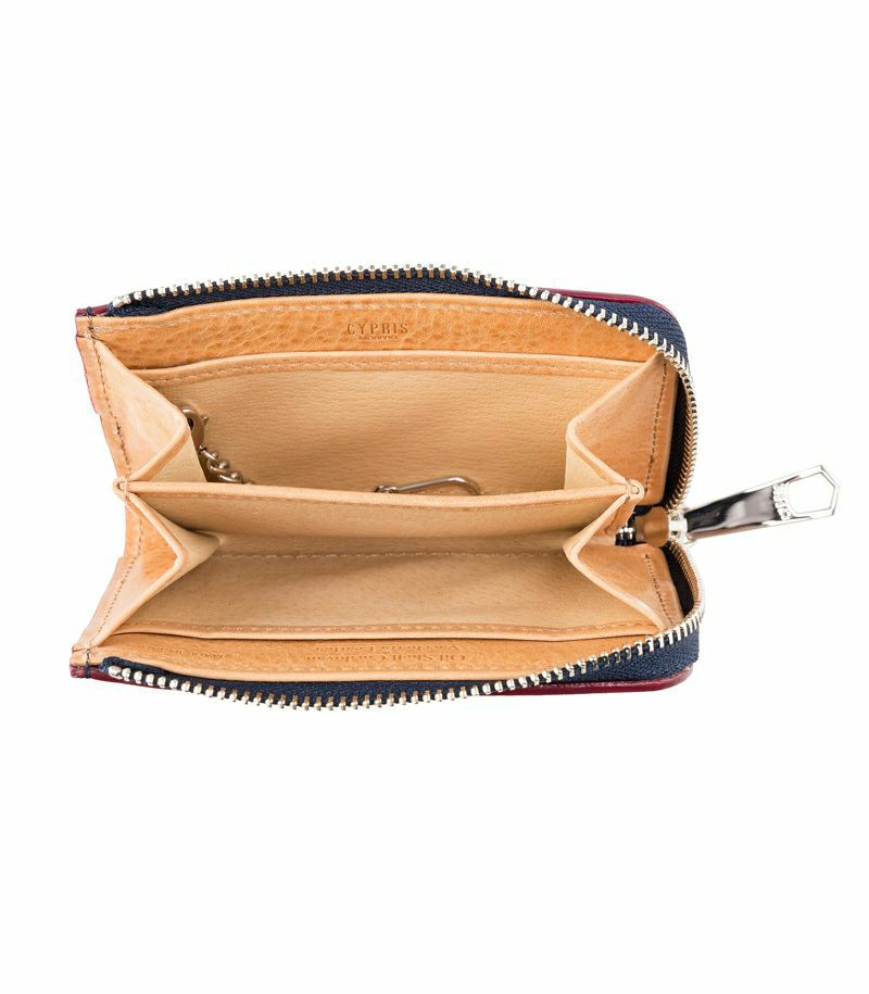 Ｌ字ファスナー小銭入れ｜オイルシェルコードバン＆ヴァケッタレザー