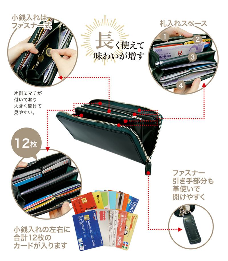 ラウンドファスナー長財布|コードバン&ルーガショルダー ラウンドファスナー長財布|コードバン&ルーガショルダー