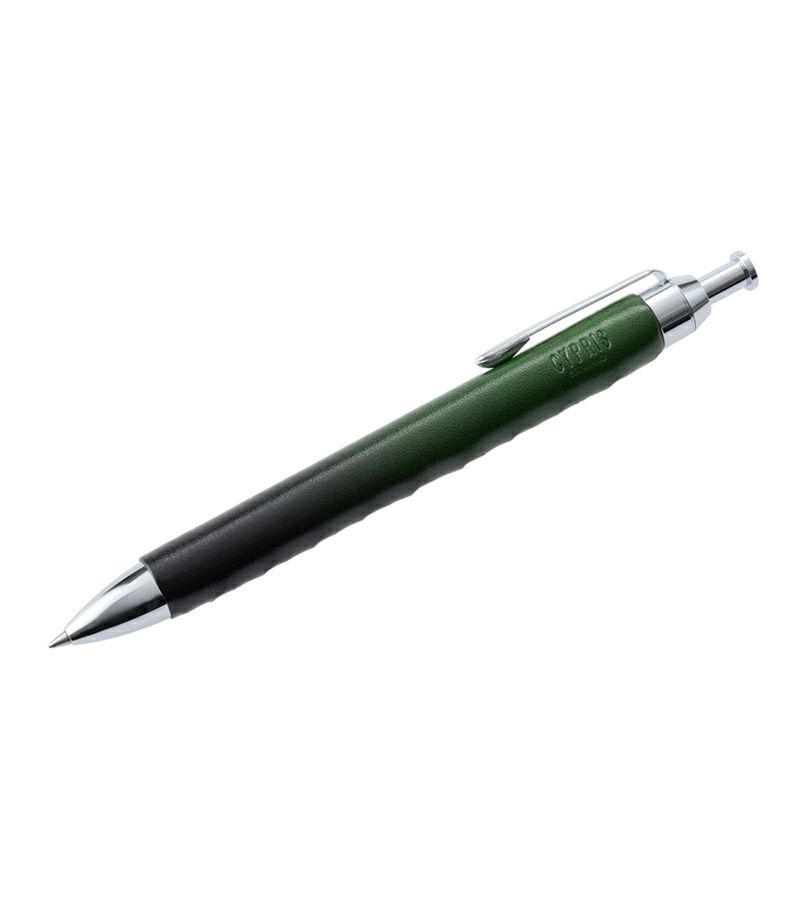 SHINARI TACHIWAKI グリーン 黒桟×クロコ ボールペン SHINARI